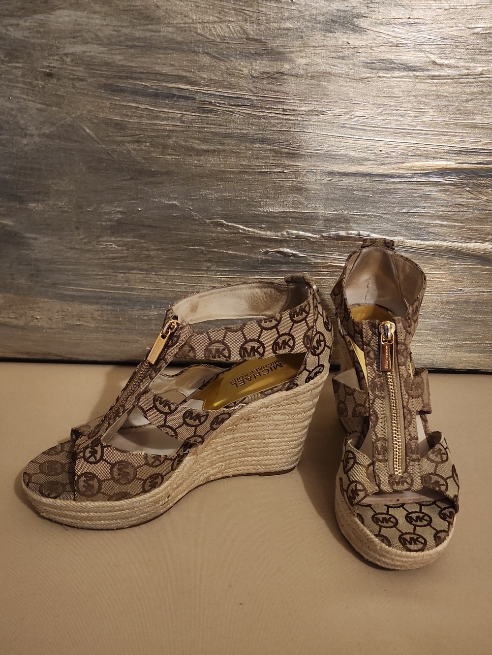 MICHAEL Michael Kors Damita Wedges Signature Logo Zip Espadrilles